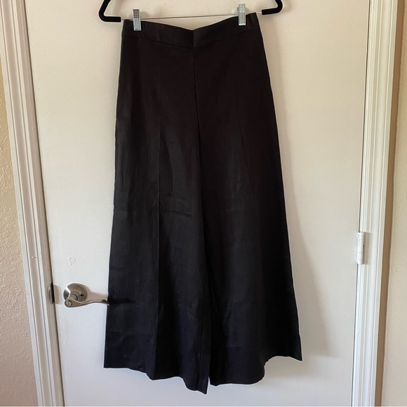 New MNG Black Linen High Waist Croped
Wide Leg Culottes Pants Size M - Picture 3 of 16